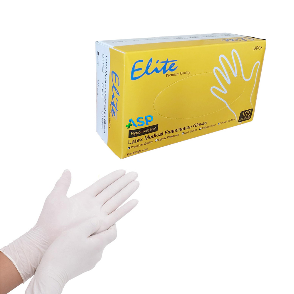 دستکش لاتکس بدون پودر الیت elite